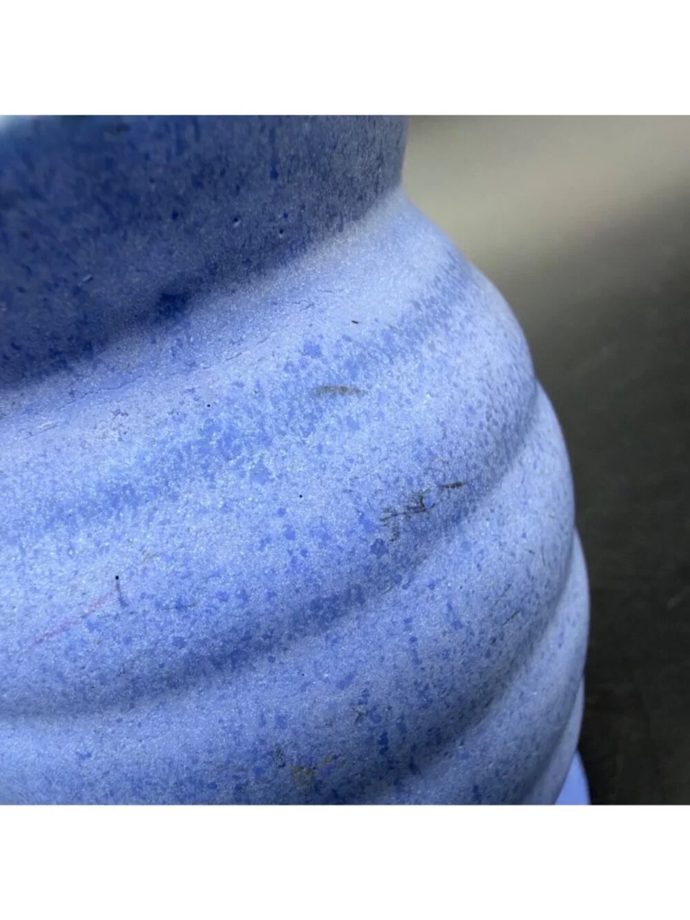 Niloak Vase Blue Ribbed Matte Pottery Beehive Arts and Crafts Mission Style